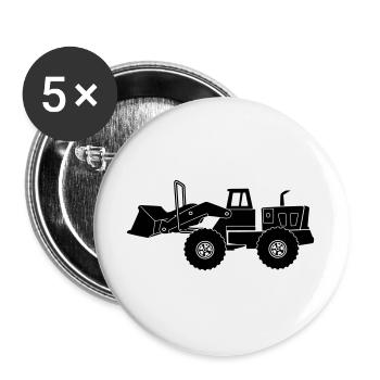Transparent Bulldozer - Buttons large 2.2''/56 mm (5-pack) - white - Front
