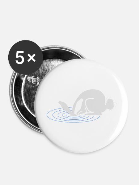 A white rabbit - Buttons groß 56 mm (5er Pack) - Weiß