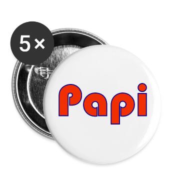 PAPI. FÊTE DES PÈRES. BONNE FÊTE PAPA. PAPA. PAPA - Lot de 5 grands badges (56 mm) - blanc - Devant