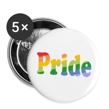 Orgullo - Stolz - Buttons groß 56 mm (5er Pack) - Weiß - Vorne