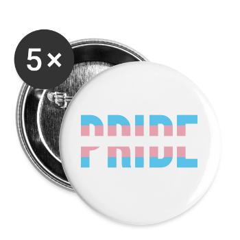 Pride Month LGBT - Trans Pride - Buttons groß 56 mm (5er Pack) - Weiß - Vorne