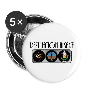 Destination Alsace BCB #tshirtalsace - Buttons large 2.2''/56 mm (5-pack) - white - Front