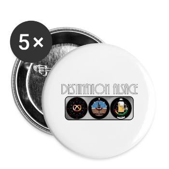 Destination Alsace Contraste Blanc BCB - Lot de 5 grands badges (56 mm) - blanc - Devant