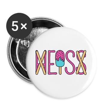 Eis - heiß - H EIS S  - Buttons groß 56 mm (5er Pack) - Weiß - Vorne