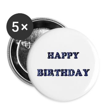 ALLES GUTE ZUM GEBURTSTAG. ALLES GUTE ZUM GEBURTSTAG. JAHRESTAG. - Buttons groß 56 mm (5er Pack) - Weiß - Vorne