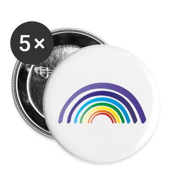 rainbow chakren - Buttons groß 56 mm (5er Pack) - Weiß - Vorne