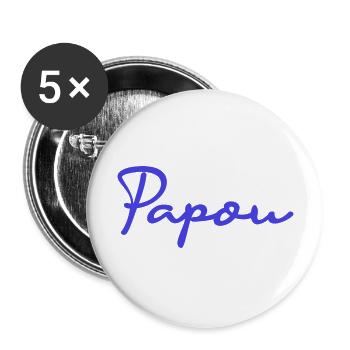 PAPUAN. DAD. FATHER's DAY. HAPPY BIRTHDAY DAD. BONN - Buttons large 2.2''/56 mm (5-pack) - white - Front