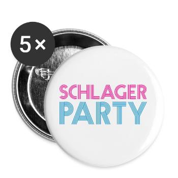 SCHLAGER PARTY Schlagermusik Schlager - Buttons groß 56 mm (5er Pack) - Weiß - Vorne
