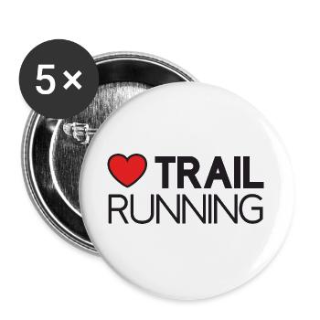 I Love Trail Running - Buttons large 2.2''/56 mm (5-pack) - white - Front