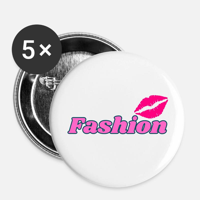 Mode - Buttons groß 56 mm (5er Pack) - Weiß