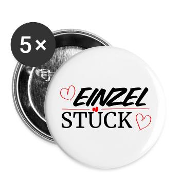 Einzelstück - Buttons groß 56 mm (5er Pack) - Weiß - Vorne