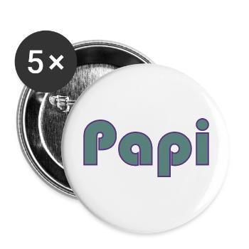 PAPY. FÊTE DES PÈRES. BONNE FÊTE PAPY. JE T'AIME. - Lot de 5 grands badges (56 mm) - blanc - Devant