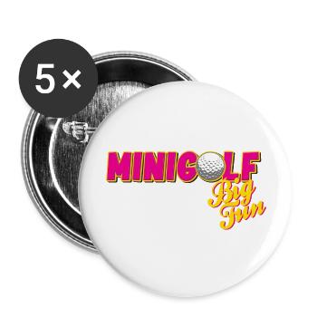 Minigolf big fun - Buttons groß 56 mm (5er Pack) - Weiß - Vorne