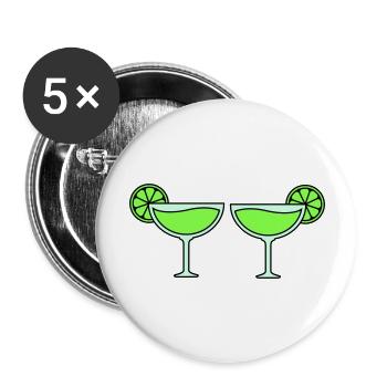Cocktails - Lot de 5 grands badges (56 mm) - blanc - Devant