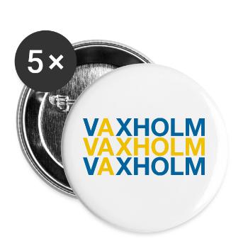 VAXHOLM Sverige Sweden Sweden Flag - Buttons large 2.2''/56 mm (5-pack) - white - Front