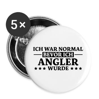 Angler Spruch Angeln Fische Meer Angler Geschenk - Buttons groß 56 mm (5er Pack) - Weiß - Vorne