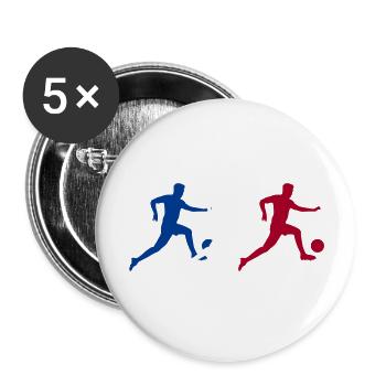 Football Players France - Buttons large 2.2''/56 mm (5-pack) - white - Front