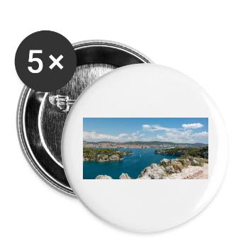 Panoramablick Primošten, Šibenik-Knin, Kroatien - Buttons groß 56 mm (5er Pack) - Weiß - Vorne