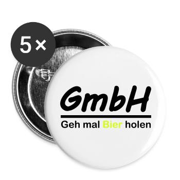 gmbh - Buttons groß 56 mm (5er Pack) - Weiß - Vorne
