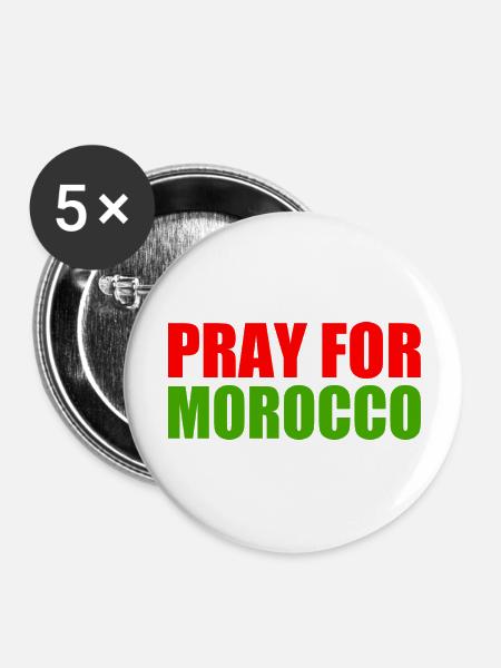 Pray for morocco - Buttons groß 56 mm (5er Pack) - Weiß