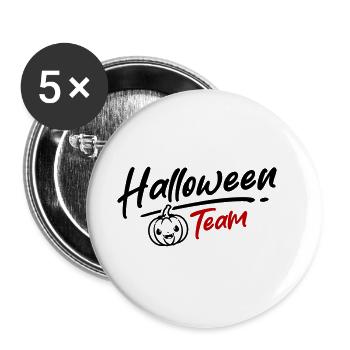 Halloween Team Party - Buttons groß 56 mm (5er Pack) - Weiß - Vorne
