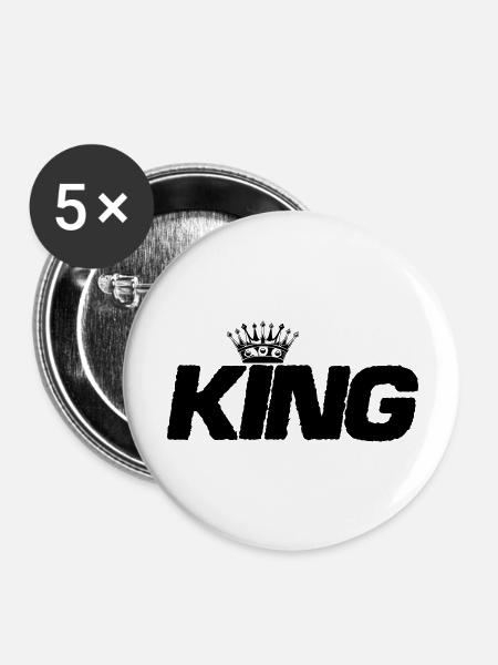 king - Buttons groß 56 mm (5er Pack) - Weiß
