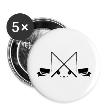 Fishing rod icon - Buttons large 2.2''/56 mm (5-pack) - white - Front