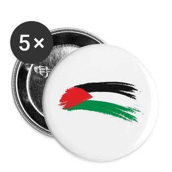 Palästina - Buttons groß 56 mm (5er Pack) - Weiß - Vorne