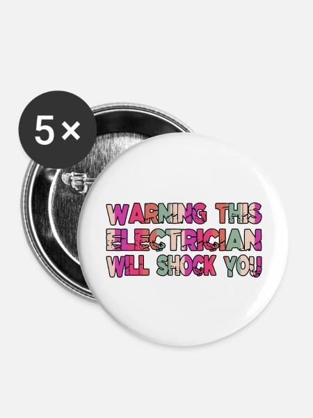 electricity electric wire electrical - Buttons groß 56 mm (5er Pack) - Weiß