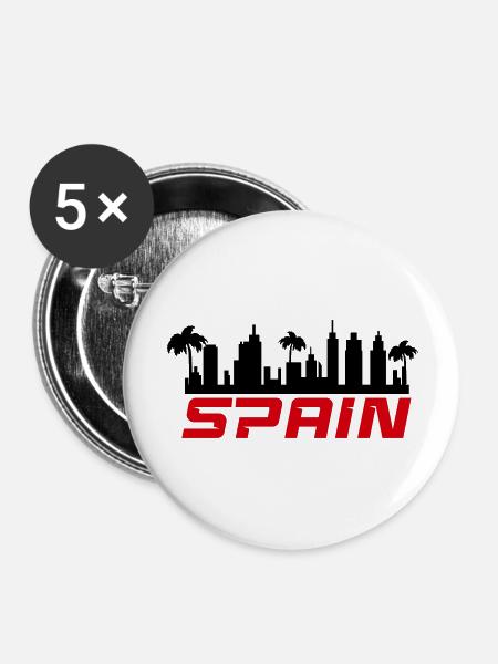 spain - Buttons groß 56 mm (5er Pack) - Weiß
