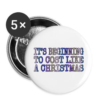 Dinosaur Moon Funny Bday Beards Gift Joke Quote - Buttons large 2.2''/56 mm (5-pack) - white - Front