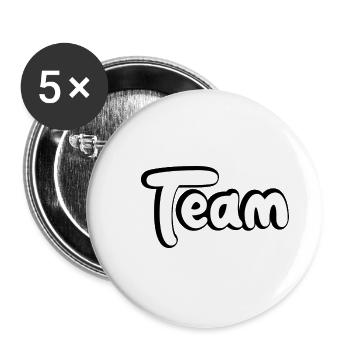 Conception de style de bande dessinée d’équipe pour l’équipe - Lot de 5 grands badges (56 mm) - blanc - Devant