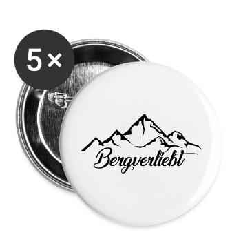 Bergverliebt - (12) - Buttons groß 56 mm (5er Pack) - Weiß - Vorne