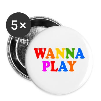 Wanna play - Buttons groß 56 mm (5er Pack) - Weiß - Vorne