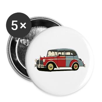 Altes Auto - Buttons groß 56 mm (5er Pack) - Weiß - Vorne