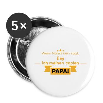 Lustige Sprüche - Buttons groß 56 mm (5er Pack) - Weiß - Vorne