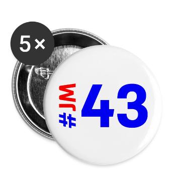 JM43 - Lot de 5 grands badges (56 mm) - blanc - Devant