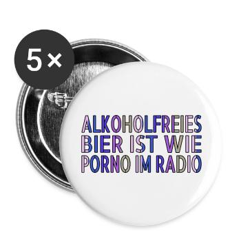 geschenk alkoholische getränke - Buttons groß 56 mm (5er Pack) - Weiß - Vorne