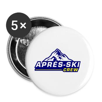 Apres Ski Crew - Buttons groß 56 mm (5er Pack) - Weiß - Vorne