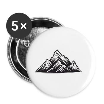 Mountains Nature Symbol - Buttons large 2.2''/56 mm (5-pack) - white - Front
