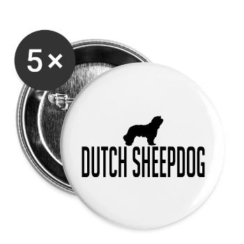 Dutch Sheepdog Hunderasse Hunde Wilsigns - Buttons groß 56 mm (5er Pack) - Weiß - Vorne
