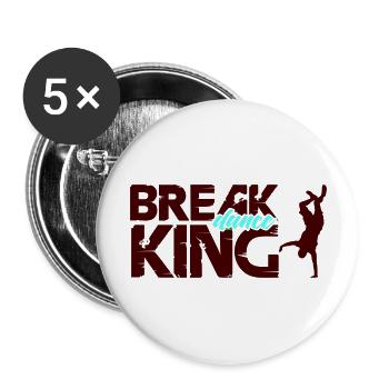 Break Dance King - Buttons large 2.2''/56 mm (5-pack) - white - Front