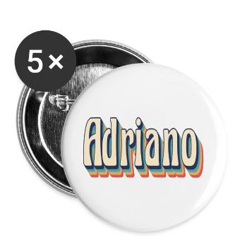 Adriano t-shirt retro vintage t-shirt gift - Buttons large 2.2''/56 mm (5-pack) - white - Front