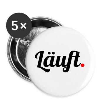 Läuft - Buttons groß 56 mm (5er Pack) - Weiß - Vorne