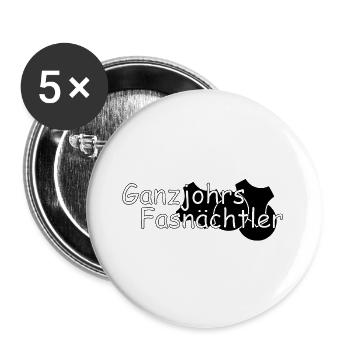 Ganzjoohrs Fasnächtler - Lot de 5 grands badges (56 mm) - blanc - Devant