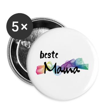 Beste Mama - best mummy - Buttons large 2.2''/56 mm (5-pack) - white - Front