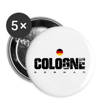 Deutsche Flagge Wappen Kreis - Buttons groß 56 mm (5er Pack) - Weiß - Vorne