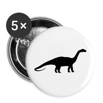 Dinosaure 1 - Lot de 5 grands badges (56 mm) - blanc - Devant