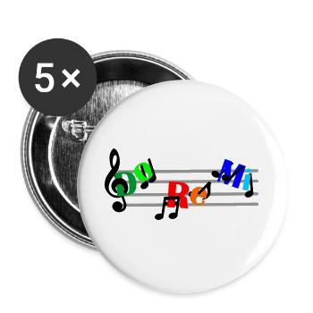Do re mi échelle de couleur - Lot de 5 grands badges (56 mm) - blanc - Devant