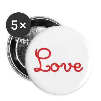 HEART. HEARTS. VALENTINE'S DAY. LOVE. LOVE. COUPLE. - Buttons large 2.2''/56 mm (5-pack) - white - Front